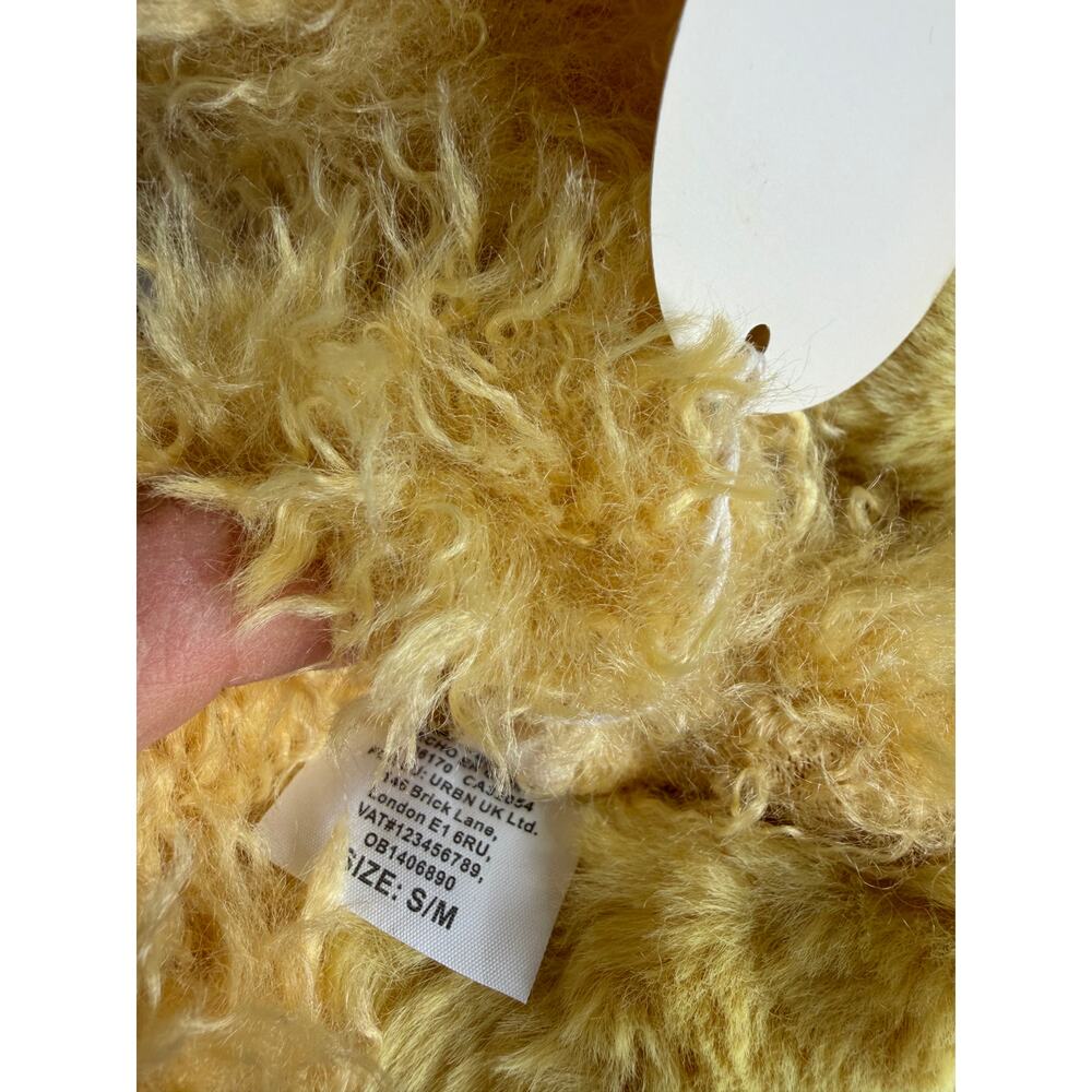 NEW Anthropologie Womens Fuzzy Yellow Slide Slippers Small/ Medium - Picture 3 of 7